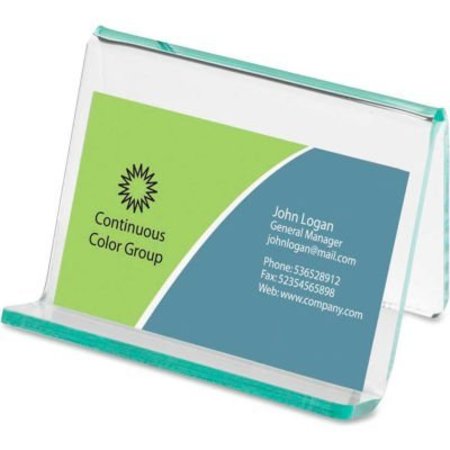 LORELL Lorell® Acrylic Transparent Green Edge Business Card Holder 80657